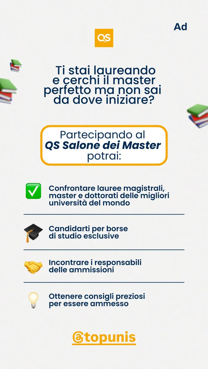 QS Quacquarelli Symonds: Il QS Salone dei Master a Milano, Venezia e Roma, contenuto 1